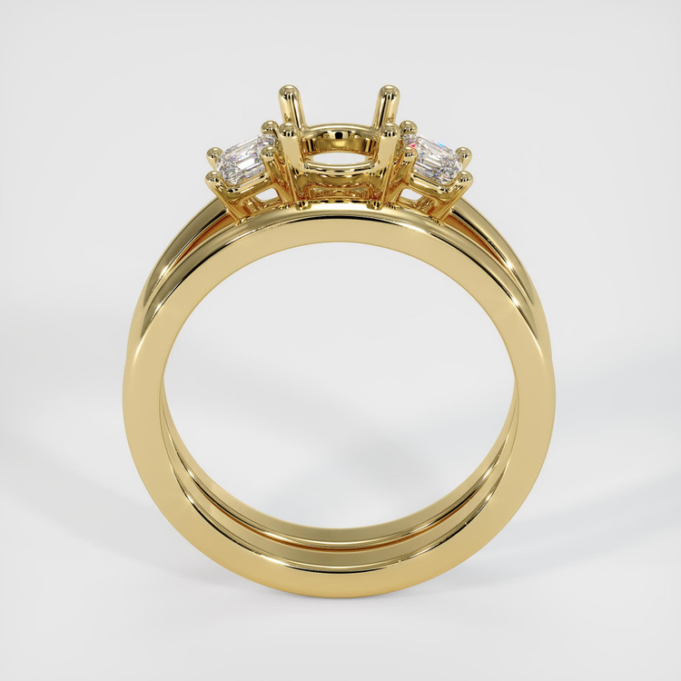 14K Yellow Gold Three Stone Ring Setting