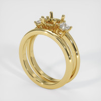 18K Yellow Gold Three Stone Ring Setting Video