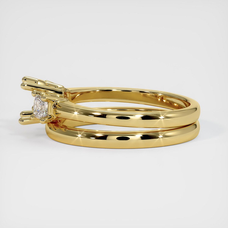 18K Yellow Gold Three Stone Ring Setting