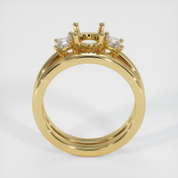 18K Yellow Gold Three Stone Ring Setting Image