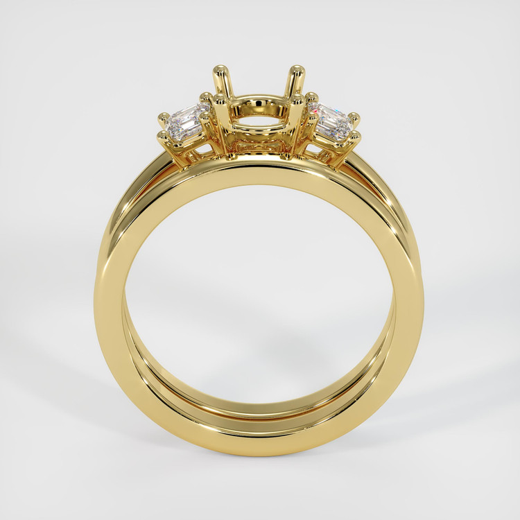 18K Yellow Gold Three Stone Ring Setting