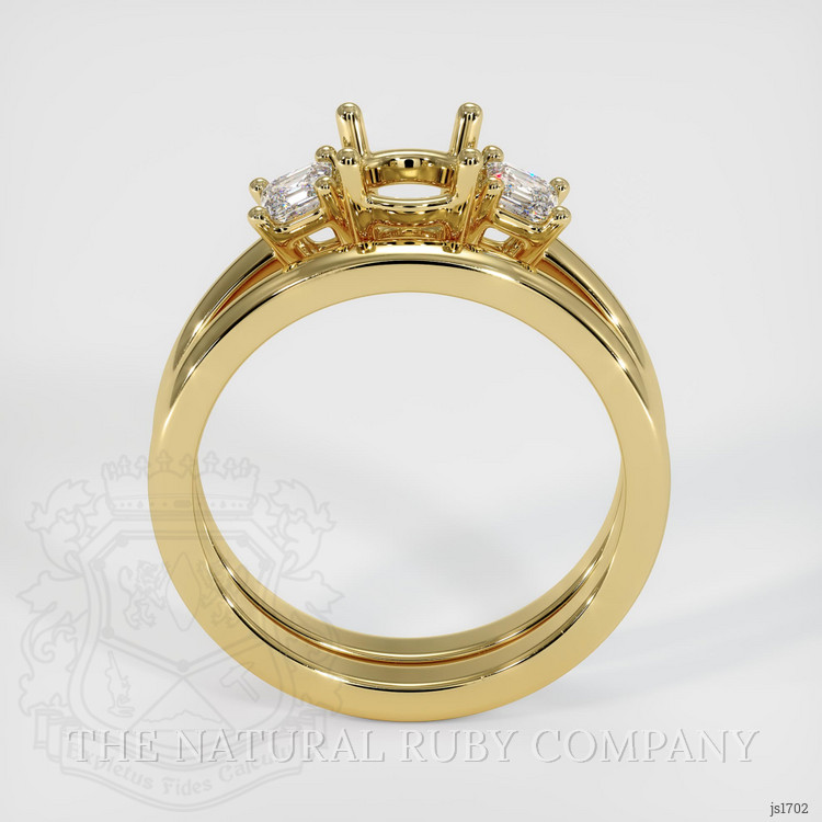 18K Yellow Gold Three Stone Ring Setting