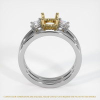 14K Yellow & White Three Stone Ring Setting Image