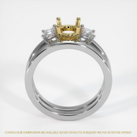 18K Yellow & White Three Stone Ring Setting Image