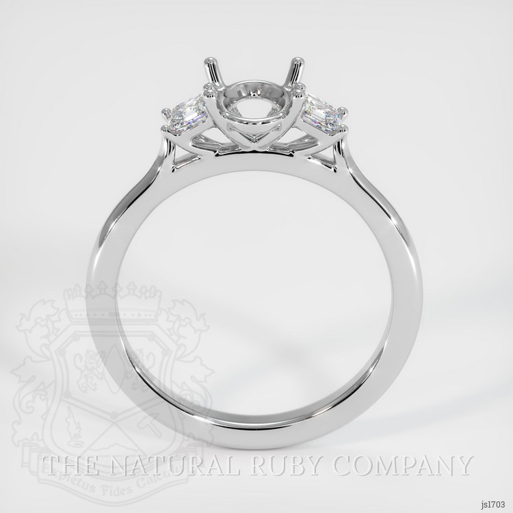Platinum 950 Three Stone Ring Setting