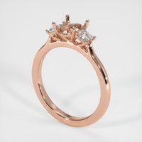 14K Rose Gold Three Stone Ring Setting Video