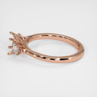 14K Rose Gold Three Stone Ring Setting Image