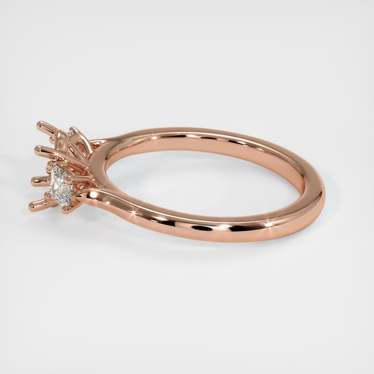 14K Rose Gold Three Stone Ring Setting