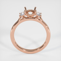14K Rose Gold Three Stone Ring Setting Image