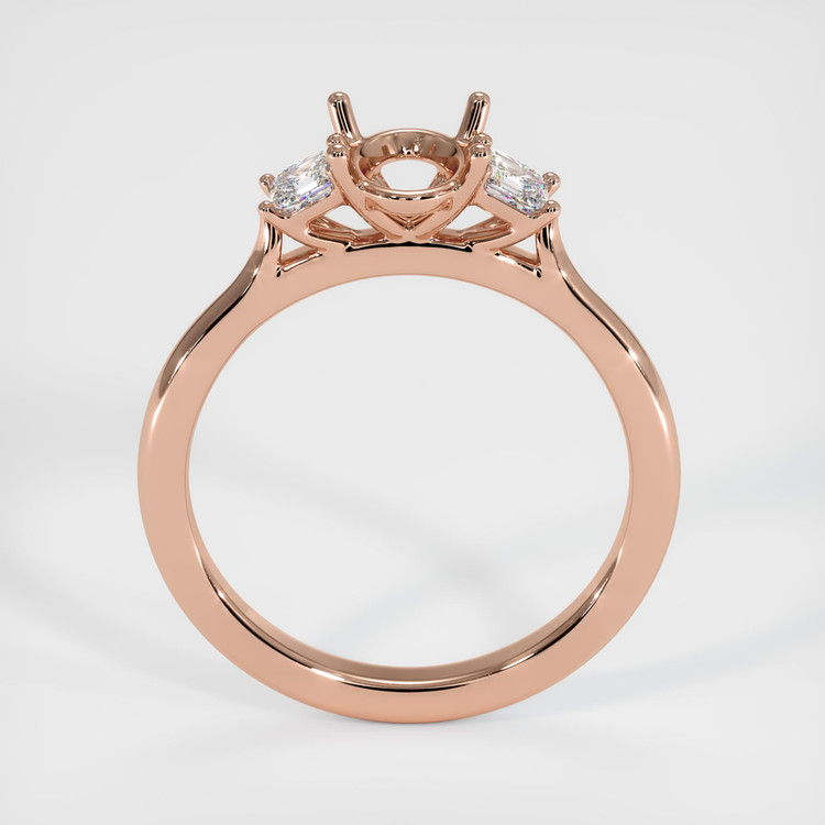 14K Rose Gold Three Stone Ring Setting
