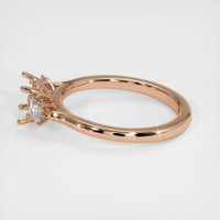 18K Rose Gold Three Stone Ring Setting Image