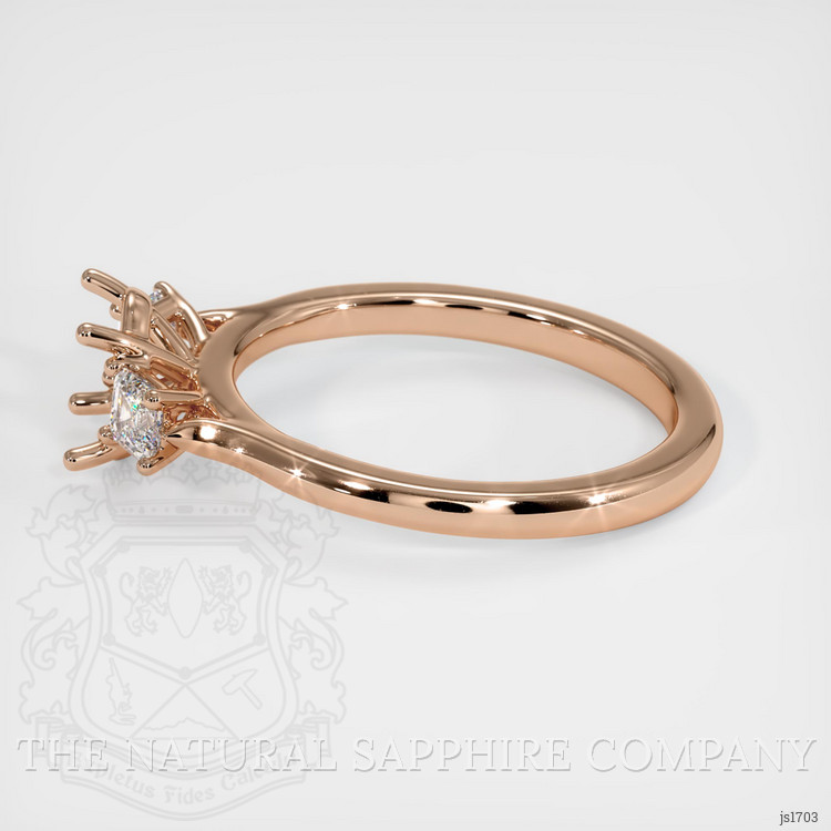 18K Rose Gold Three Stone Ring Setting