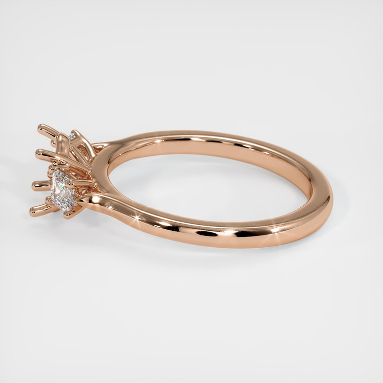 18K Rose Gold Three Stone Ring Setting