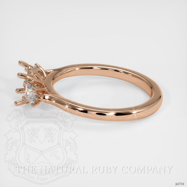 18K Rose Gold Three Stone Ring Setting