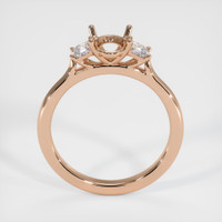 18K Rose Gold Three Stone Ring Setting Image