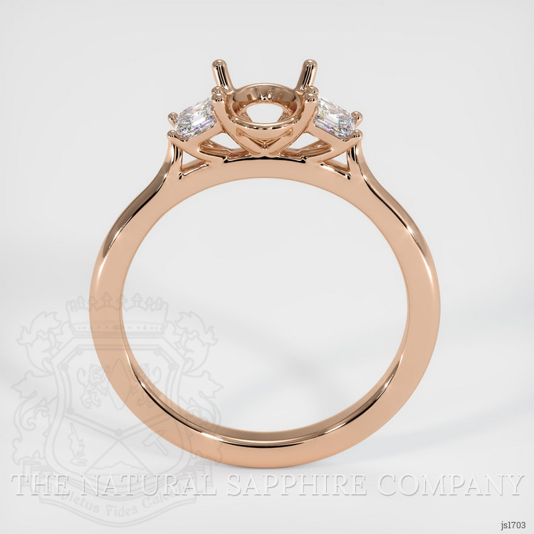 18K Rose Gold Three Stone Ring Setting