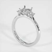 14K White Gold Three Stone Ring Setting Video