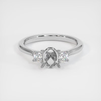 14K White Gold Three Stone Ring Setting Image