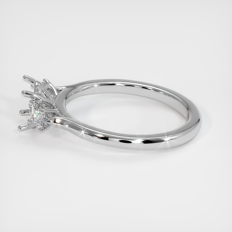 14K White Gold Three Stone Ring Setting