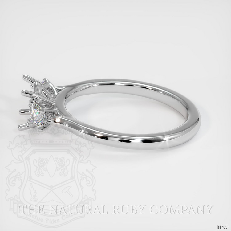 14K White Gold Three Stone Ring Setting