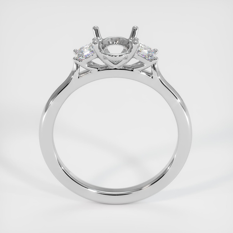 14K White Gold Three Stone Ring Setting