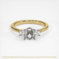 14K White & Yellow Three Stone Ring Setting Image