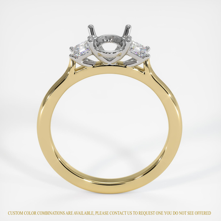 18K White & Yellow Three Stone Ring Setting