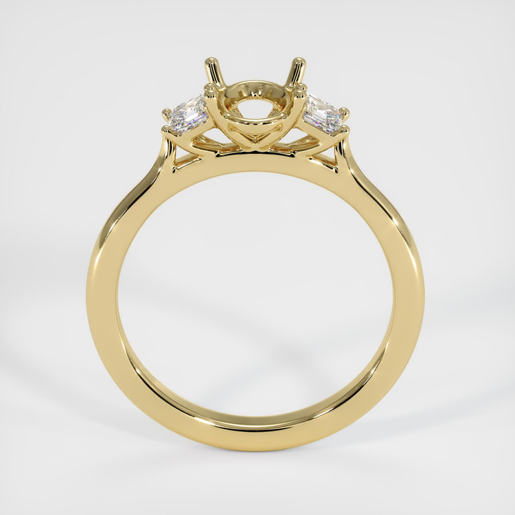 10K Yellow Gold Three Stone Ring Setting