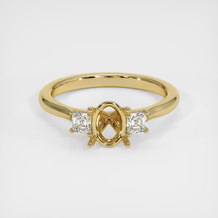 14K Yellow Gold Three Stone Ring Setting
