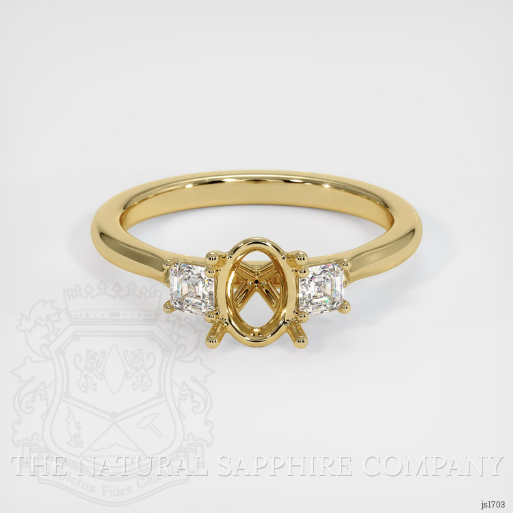 14K Yellow Gold Three Stone Ring Setting