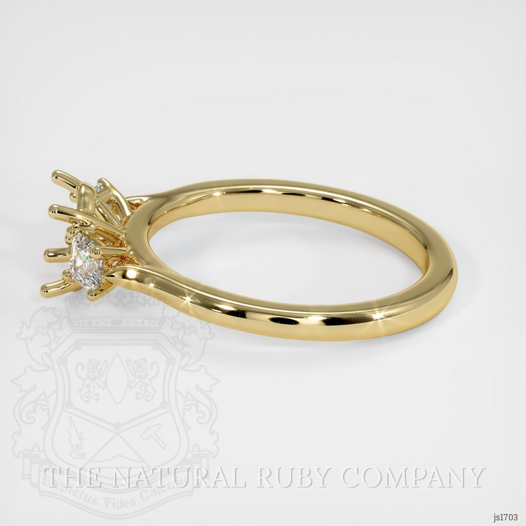 14K Yellow Gold Three Stone Ring Setting
