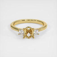 18K Yellow Gold Three Stone Ring Setting Image