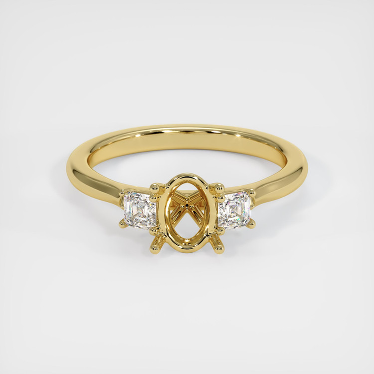 18K Yellow Gold Three Stone Ring Setting