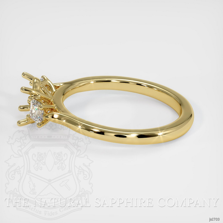 18K Yellow Gold Three Stone Ring Setting