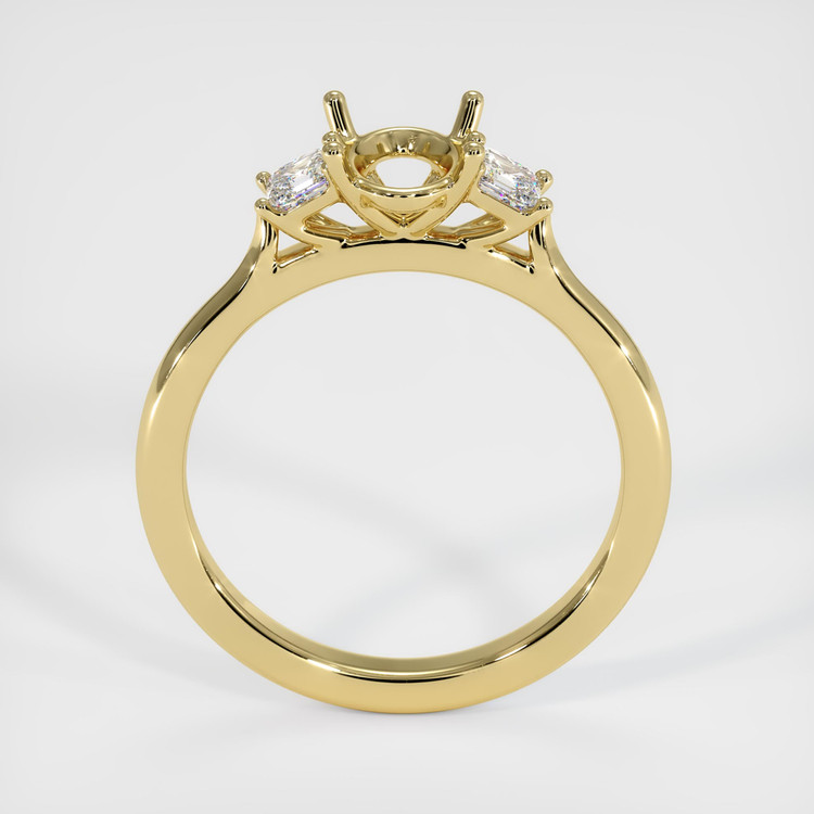 18K Yellow Gold Three Stone Ring Setting
