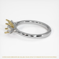 14K Yellow & White Three Stone Ring Setting Image