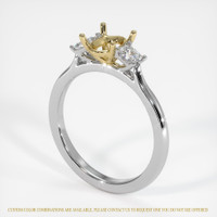 18K Yellow & White Three Stone Ring Setting Video