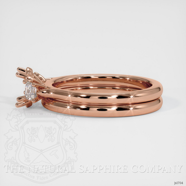 14K Rose Gold Three Stone Ring Setting