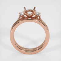 14K Rose Gold Three Stone Ring Setting Image