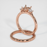 14K Rose Gold Three Stone Ring Setting Image
