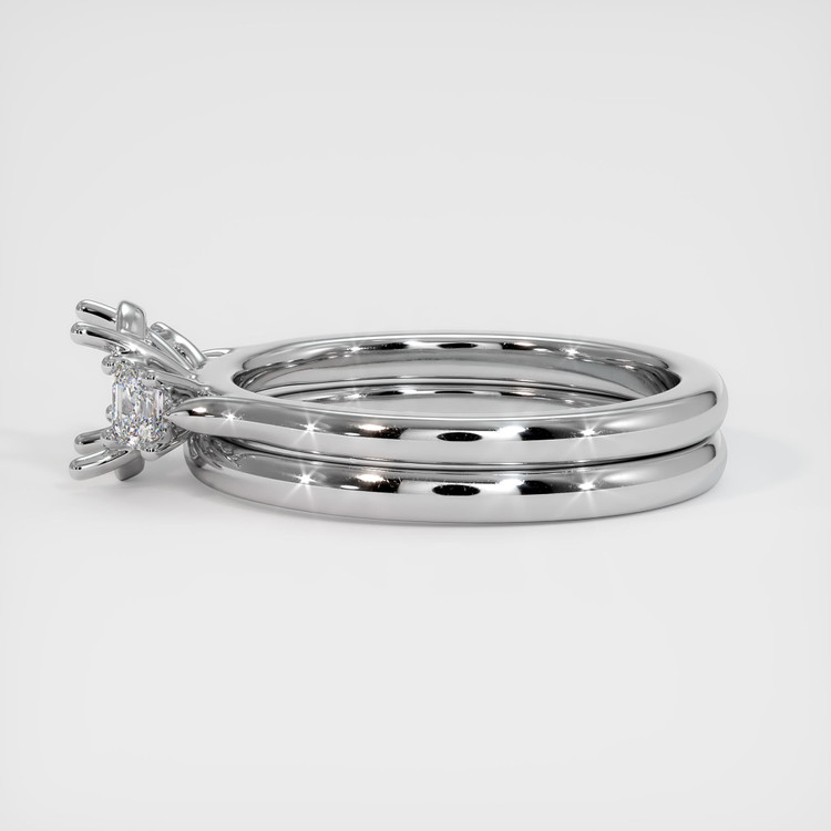 14K White Gold Three Stone Ring Setting