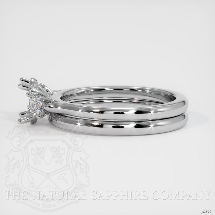 14K White Gold Three Stone Ring Setting