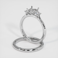 14K White Gold Three Stone Ring Setting Image