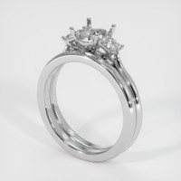 18K White Gold Three Stone Ring Setting Video