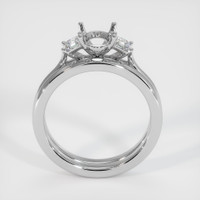 18K White Gold Three Stone Ring Setting Image
