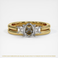 14K White & Yellow Three Stone Ring Setting Image