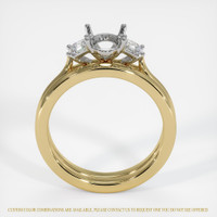 14K White & Yellow Three Stone Ring Setting Image