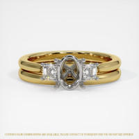 18K White & Yellow Three Stone Ring Setting Image