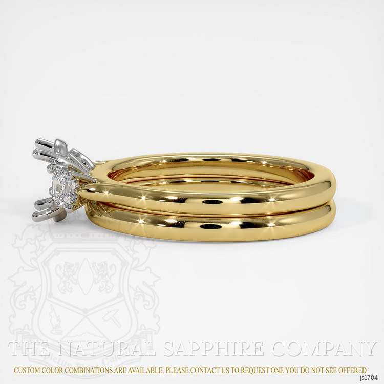 18K White & Yellow Three Stone Ring Setting