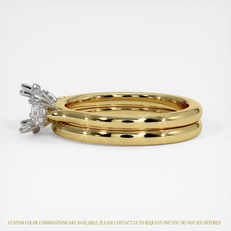 18K White & Yellow Three Stone Ring Setting